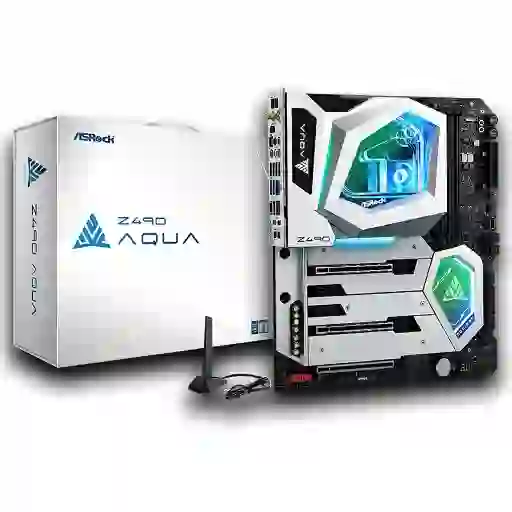 ASRock Z490 Aqua LGA 1200 Intel Z490 SATA 6Gb/s Extended ATX Intel Motherboard